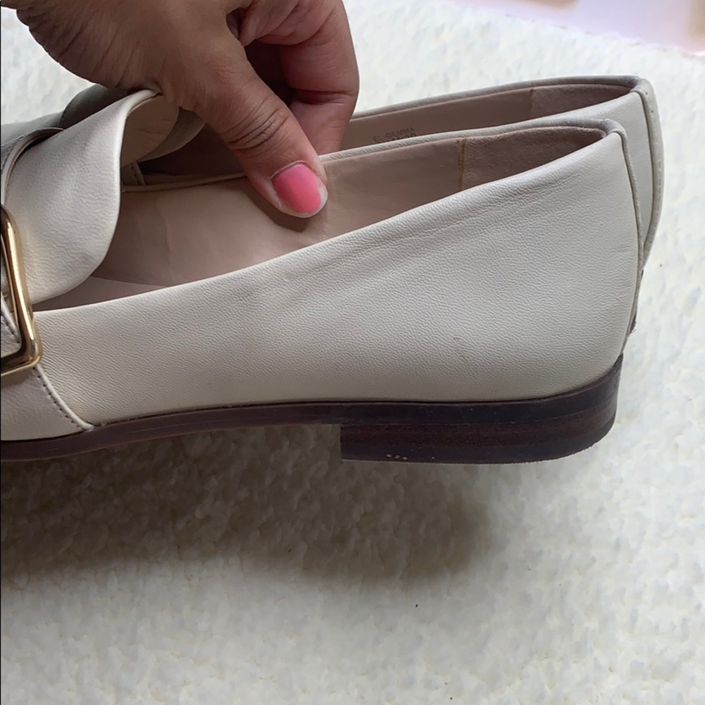 Essex Lane cream leather shoes with gold buckle - Picture 9 of 14